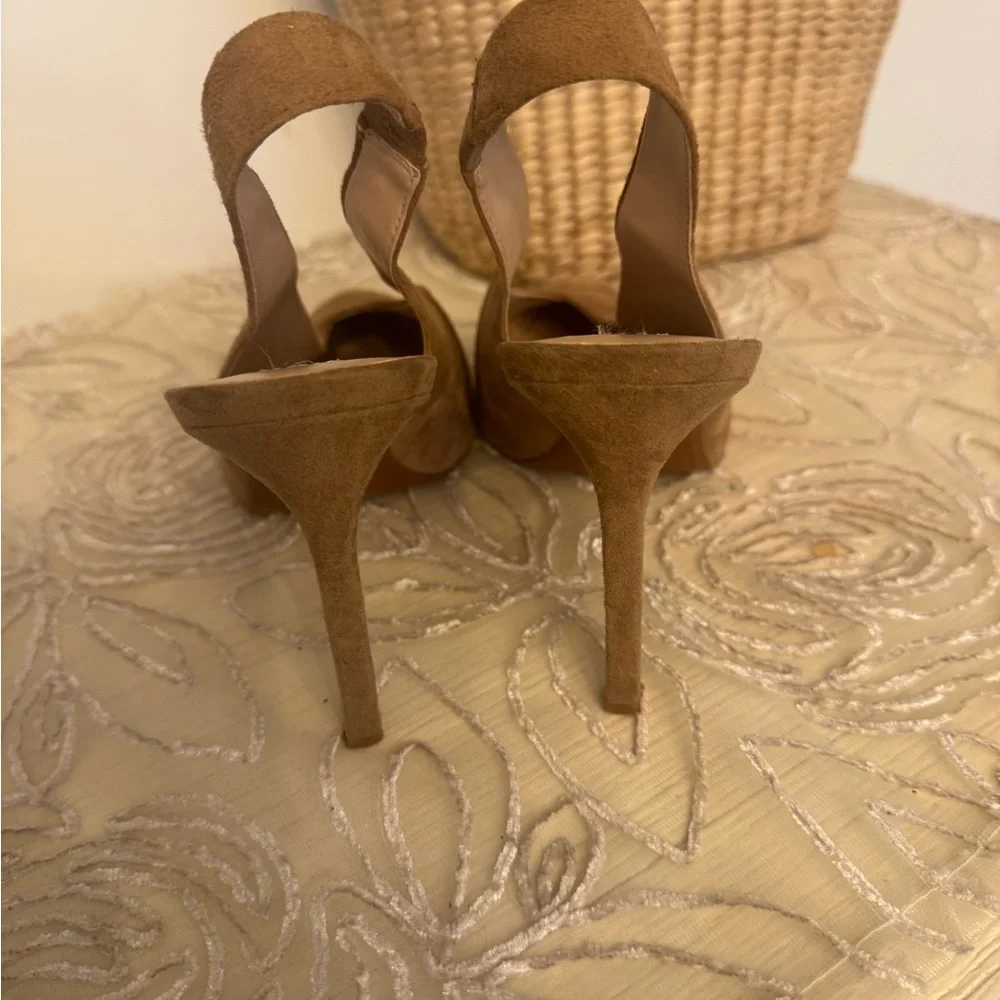 Mango Taupe women’s Suede Slingback stiletto